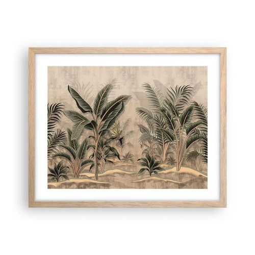 Plakát v rámu světlý dub - Rytina v koloniálním stylu - 50x40 cm