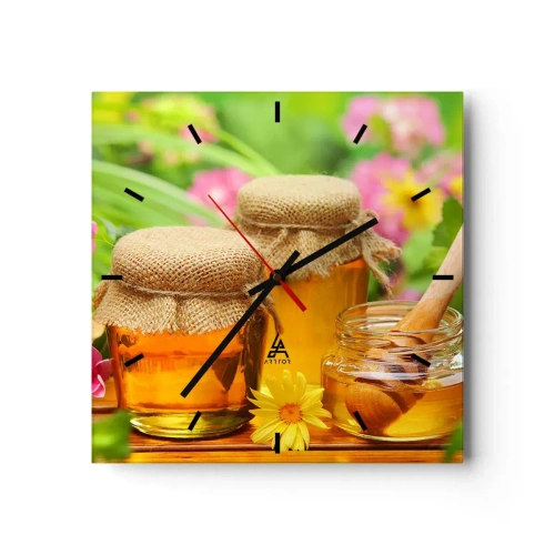 Nástěnné hodiny - Sladce a květinově - 30x30 cm