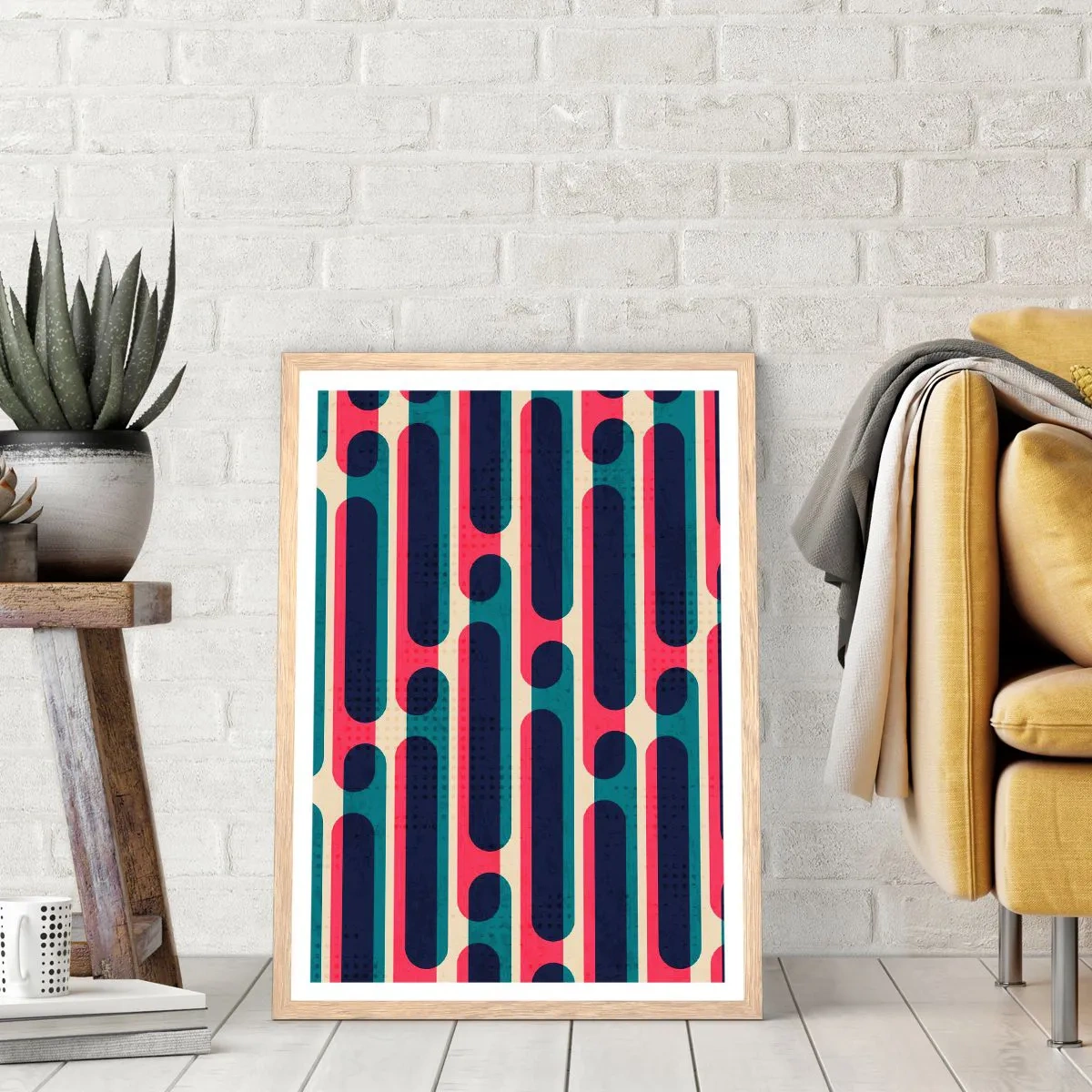 Plakát v rámu světlý dub - Dovnitř a dopředu - 50x70 cm