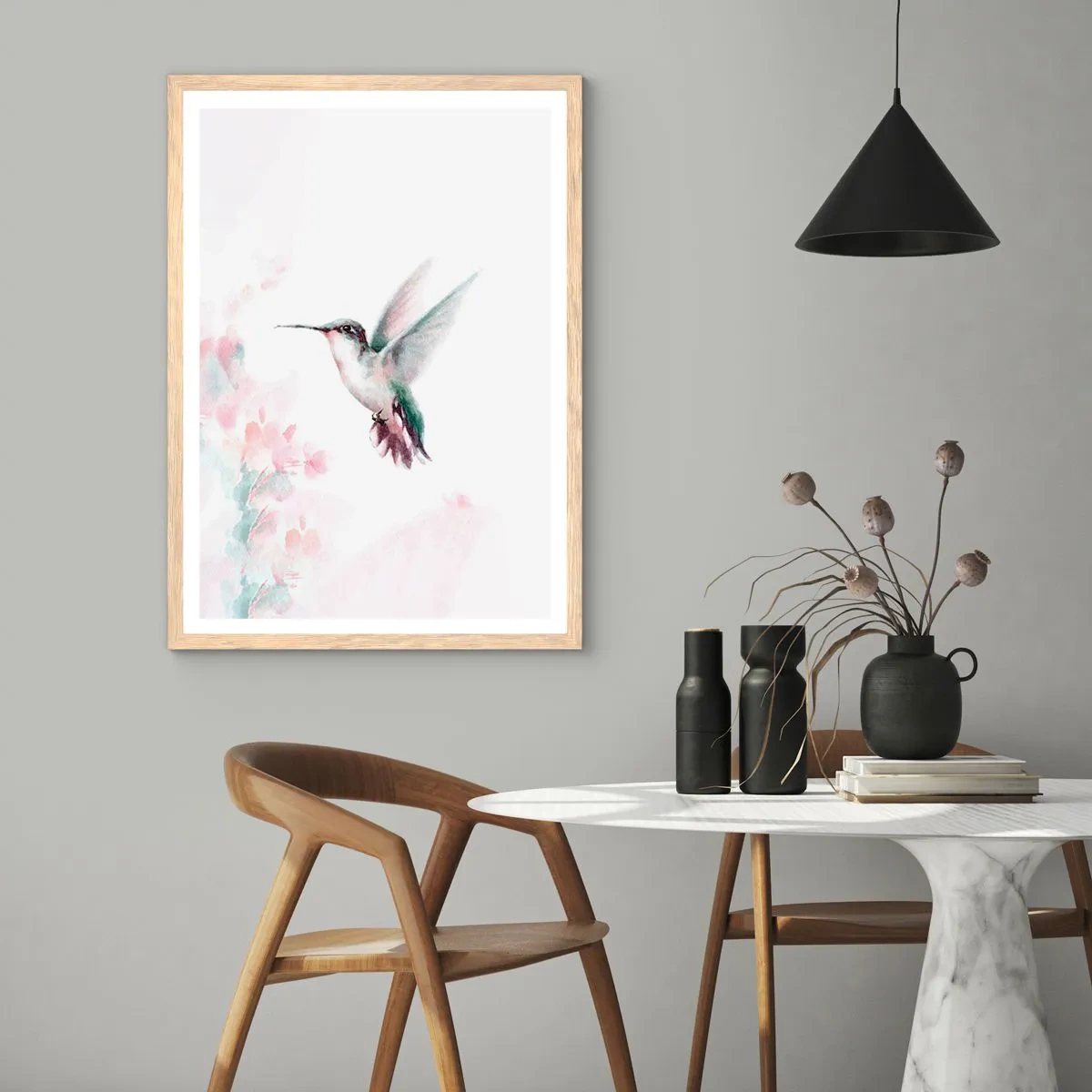 Plakát v rámu světlý dub - Mávání - 70x100 cm
