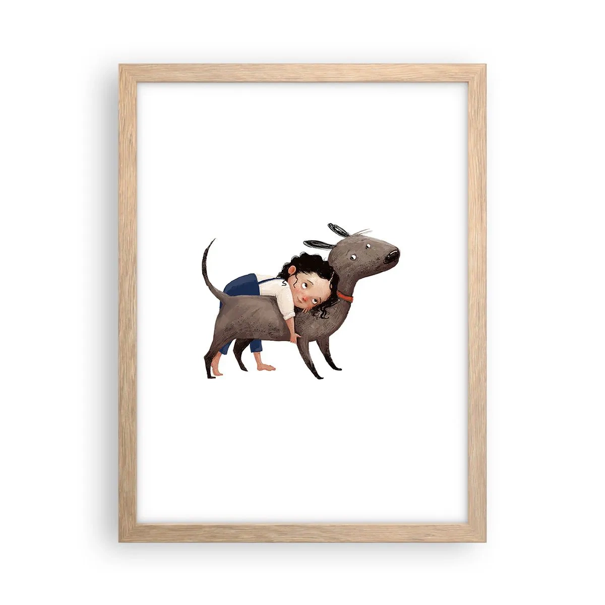 Plakát v rámu světlý dub - Nejlepší přátelé - 30x40 cm