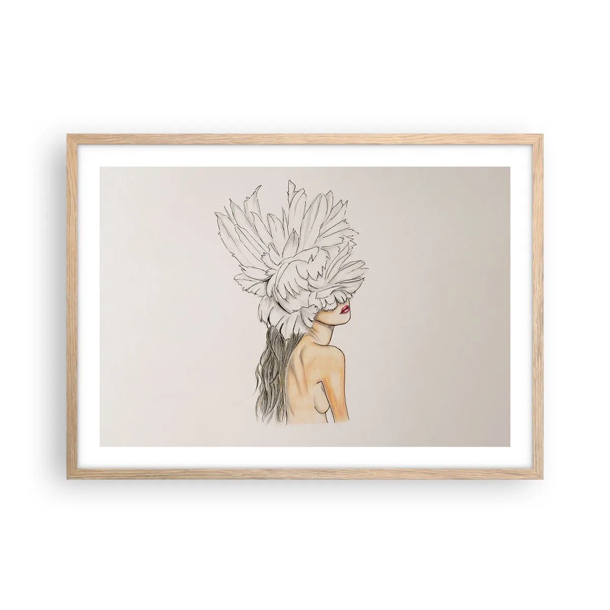 Plakát v rámu světlý dub - Vrchol krásy - 70x50 cm