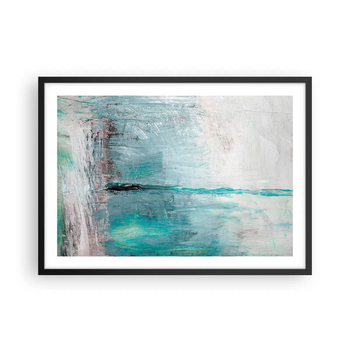 Plakát v černém rámu - Horizontálně v modři - 70x50 cm