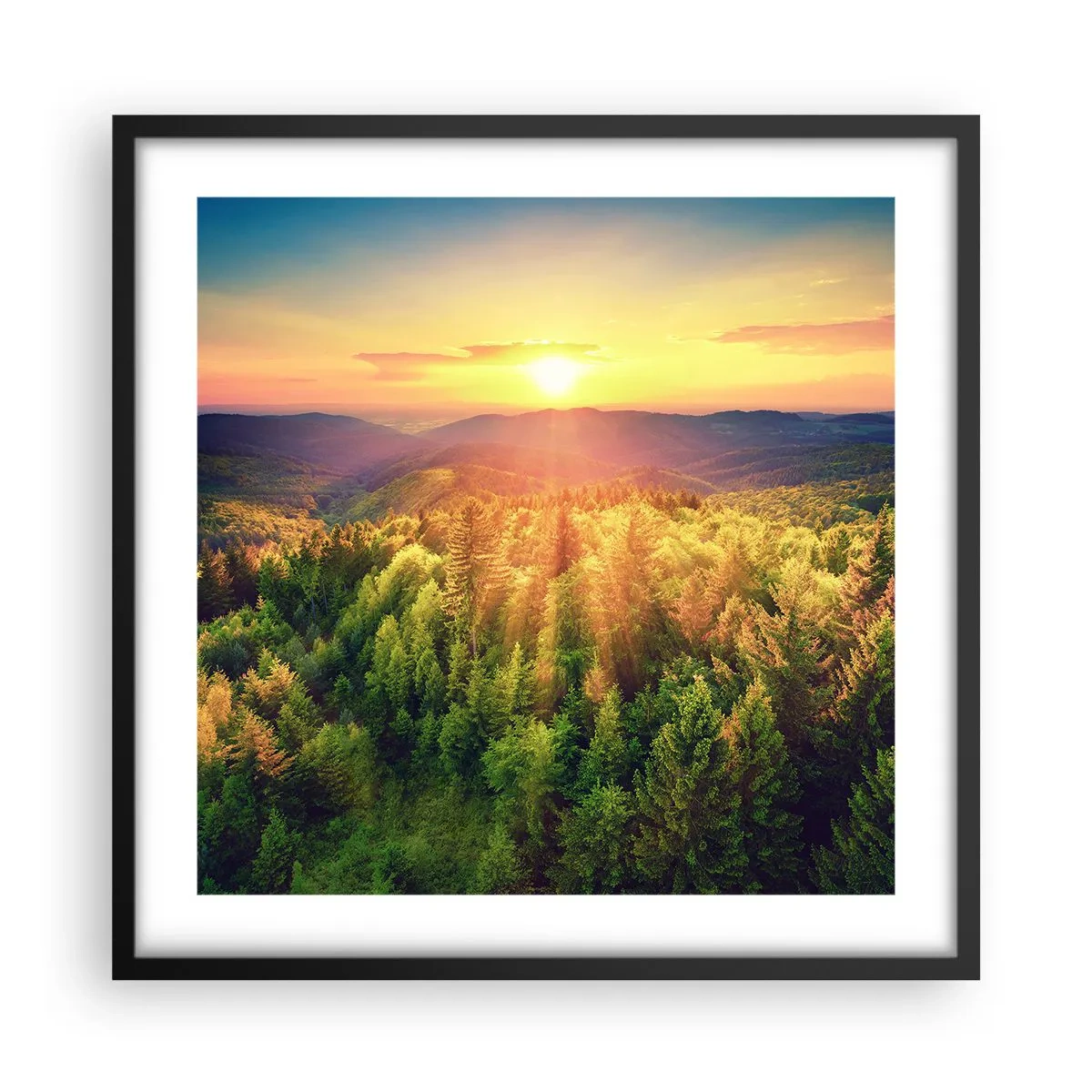 Plakát v černém rámu - Vrcholky a vrcholy - 50x50 cm