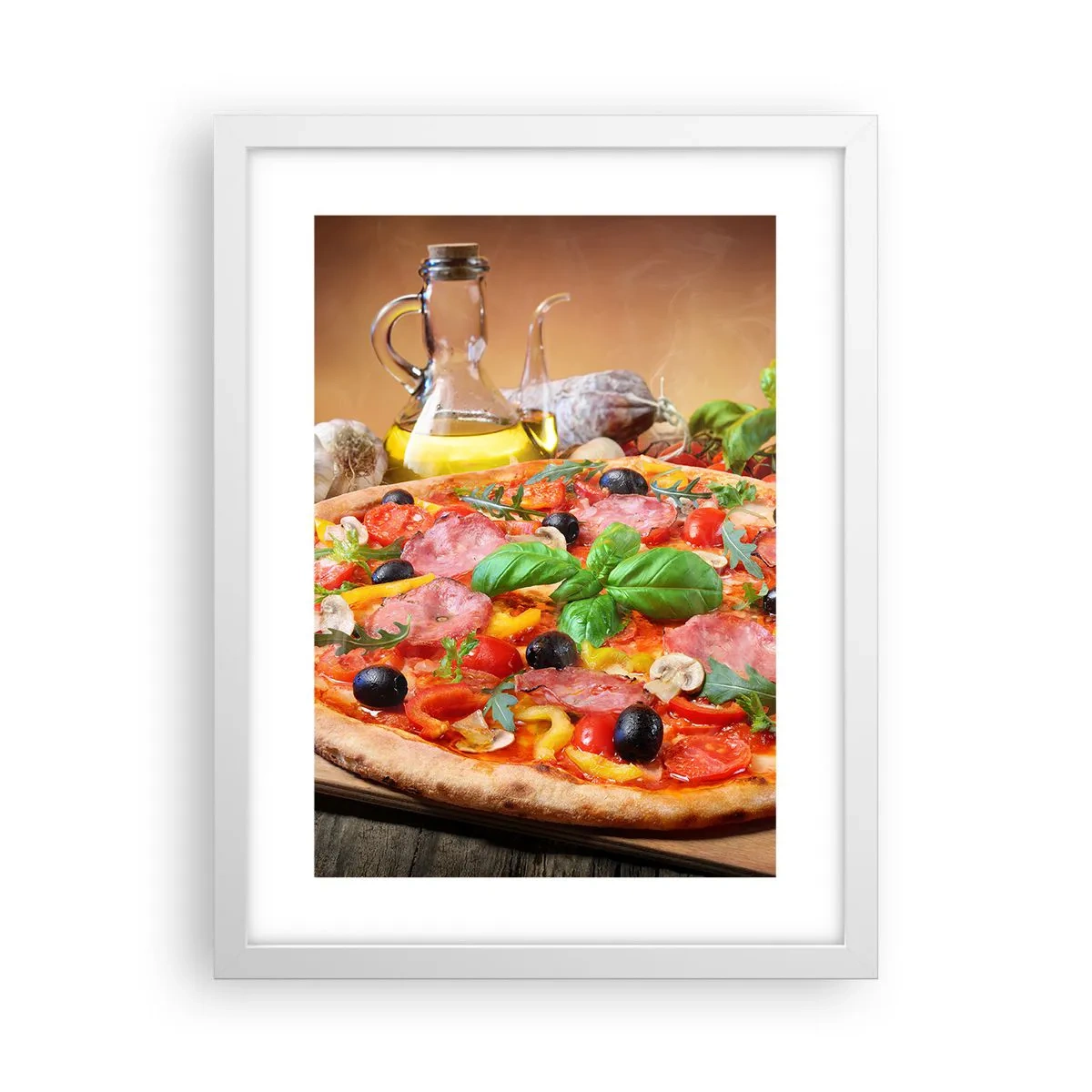 Plakát v bílém rámu - Se skutečně italskou chutí - 30x40 cm