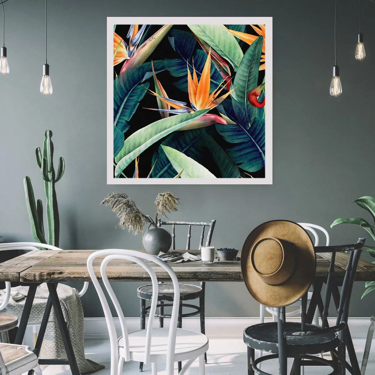 Plakát - Plamenné květy tropů - 60x60 cm