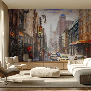 Fototapeta Premium Sand - New York – barevný i v dešti - New York, Město, Manhattan - 100x70 cm