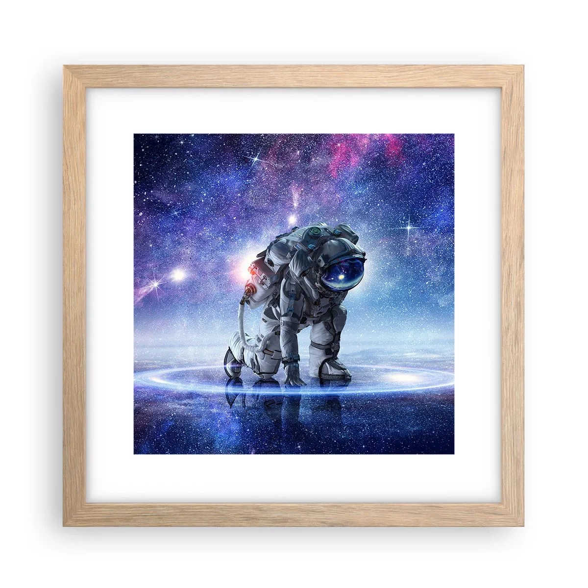 Plakát v rámu světlý dub - Hvězdné nebe nade mnou - 30x30 cm