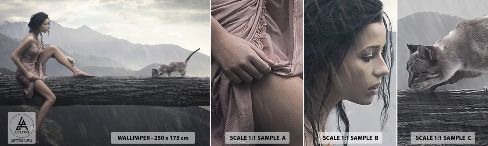 Vzor Fototapety Samolepicí Deluxe Sticker - Vrcholy krásy - Žena, Modelka, Krajina - 100x30 cm