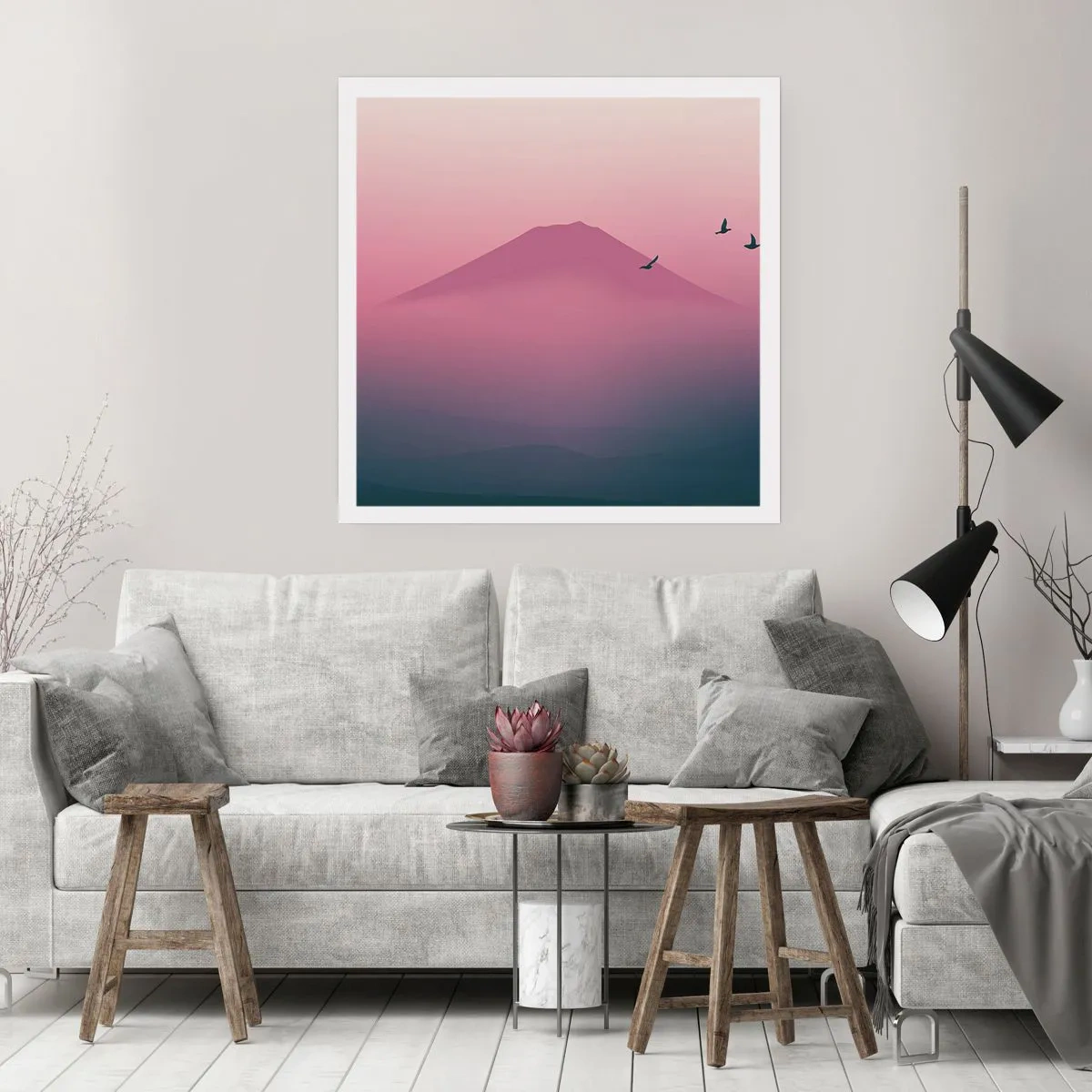 Plakát - Poutníci nad oblaky - 60x60 cm