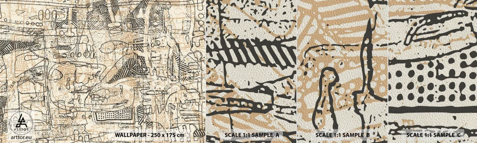 Vzor Fototapety Premium Sand - Čeká na rozluštění - Grafika, Kus, Abstrakce - 100x30 cm