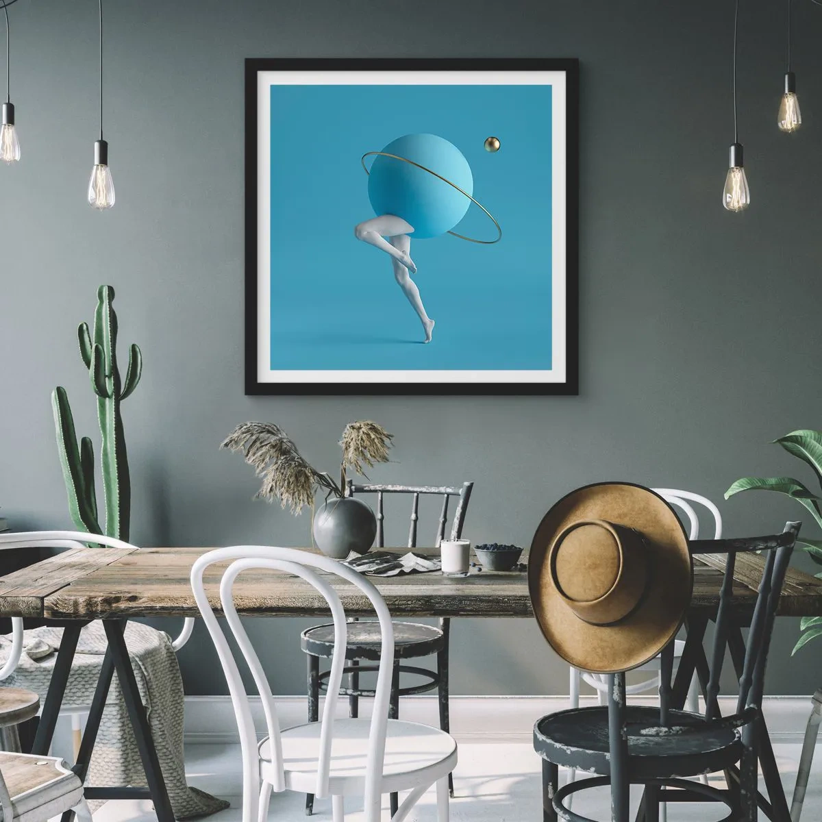 Plakát v černém rámu - Šílenství planet - 50x50 cm