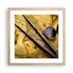 Plakát v rámu světlý dub - Kde jsou ty poklady? - 40x40 cm