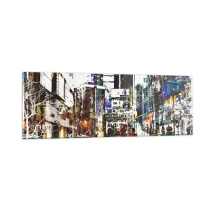 Obraz na skle - Třpytivé město - 90x30 cm