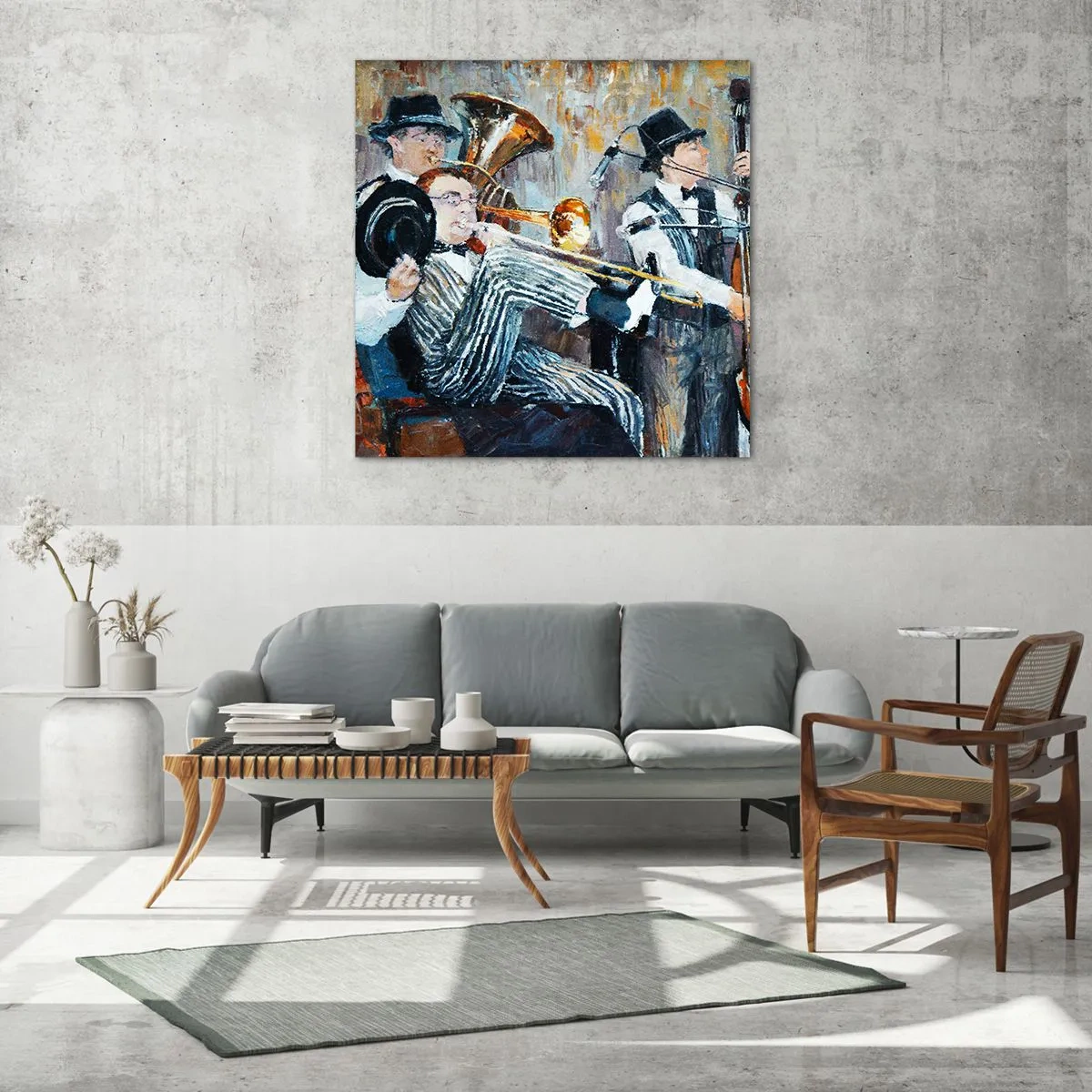 Obraz na skle - Celý tento jazz - 70x70 cm