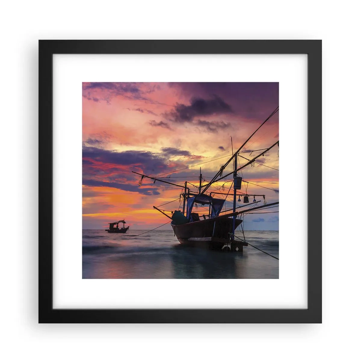 Plakát v černém rámu - Exotický večer - 30x30 cm