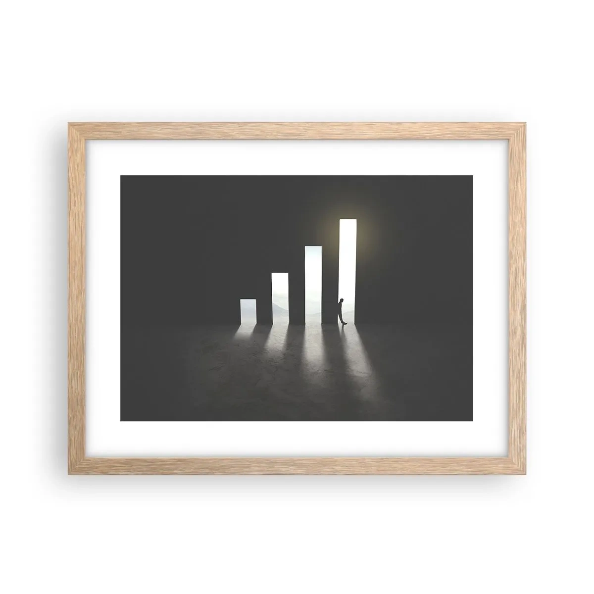Plakát v rámu světlý dub - Úspěch – imprese - 40x30 cm