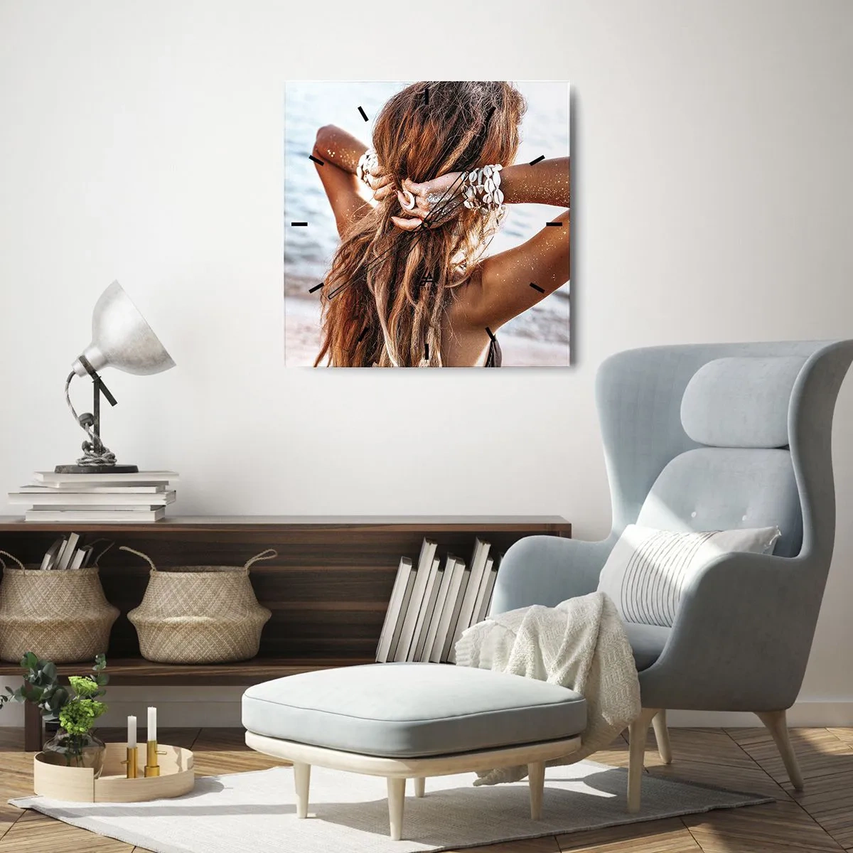 Nástěnné hodiny - Sestra vody a slunce - 40x40 cm