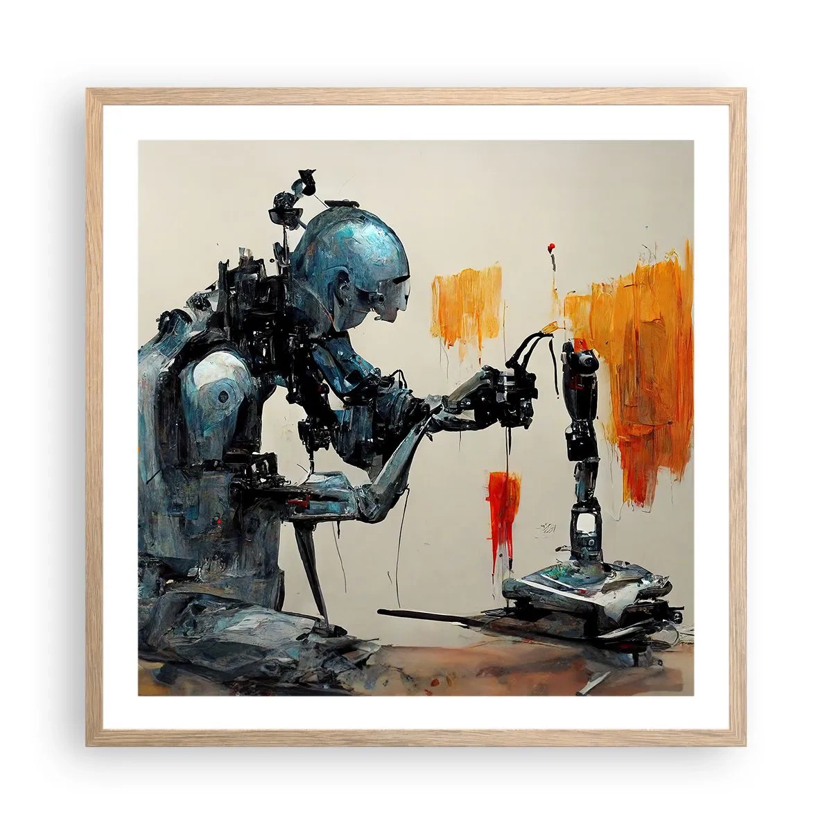 Plakát v rámu světlý dub - Už zítra… - 60x60 cm