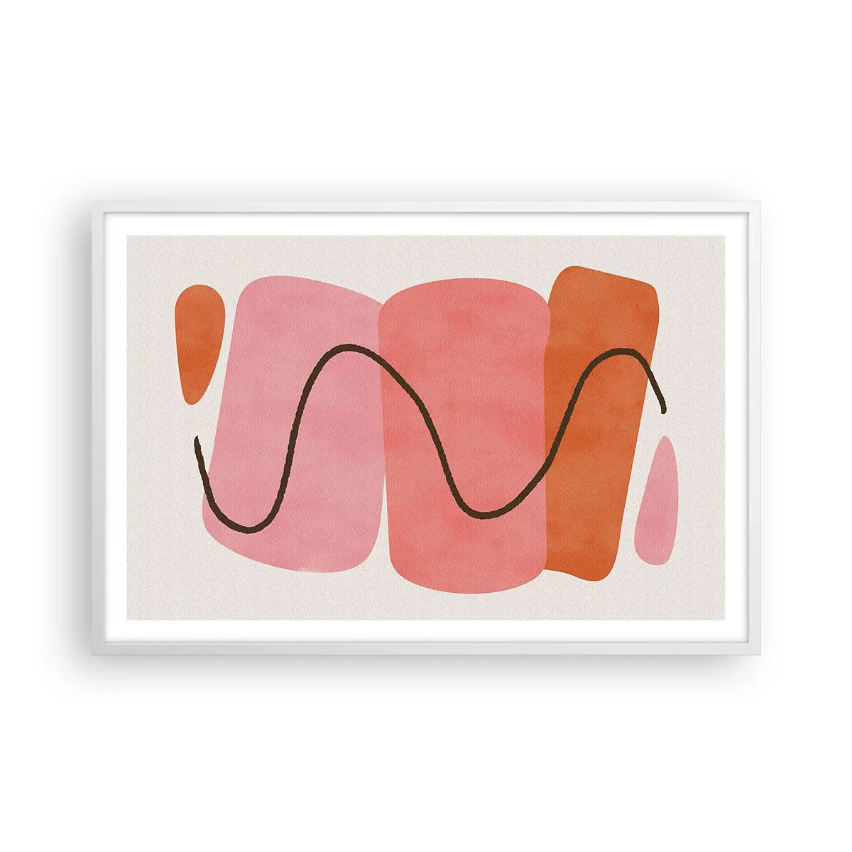 Plakát v bílém rámu - Jemný pohyb forem - 91x61 cm