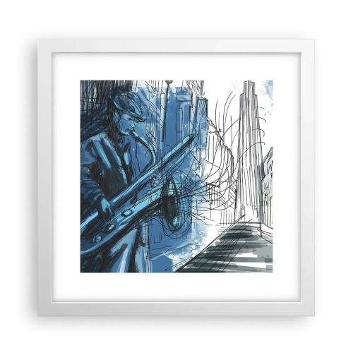 Plakát v bílém rámu - Městská rapsodie - 30x30 cm