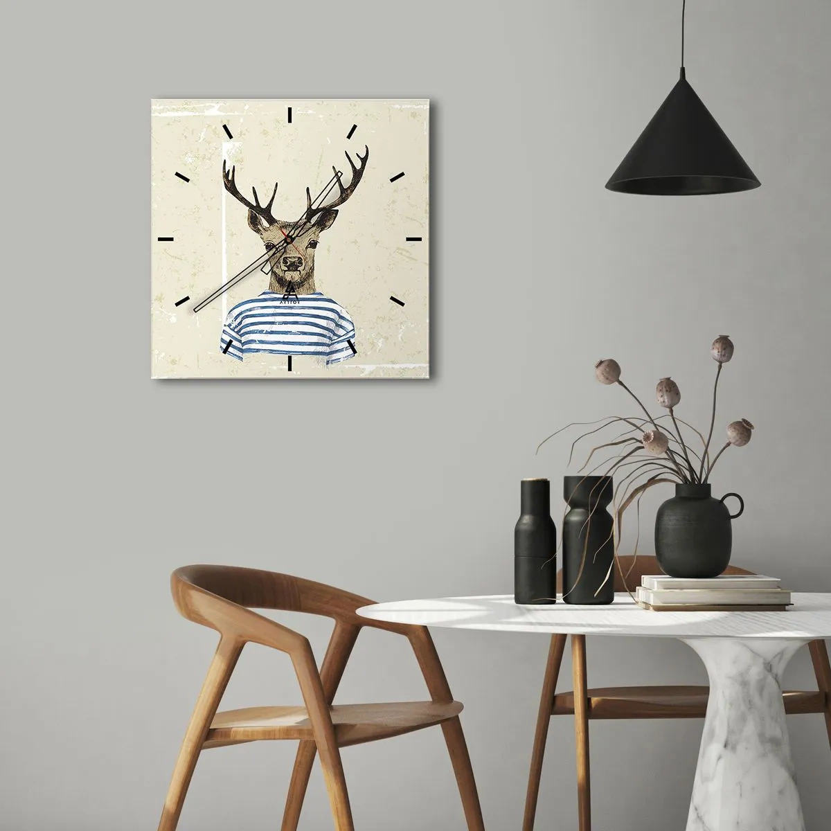 Nástěnné hodiny - Protože mám rád pruhované košile! - 40x40 cm