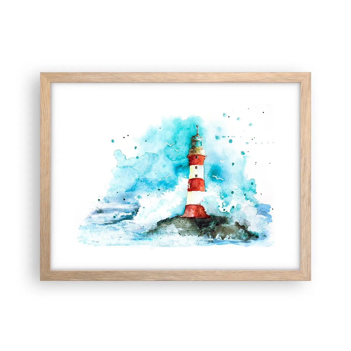 Plakát v rámu světlý dub - Jednota živlů - 40x30 cm