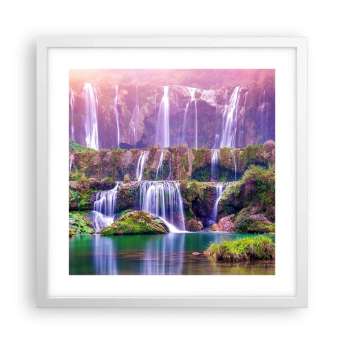 Plakát v bílém rámu - Schody do nebe - 40x40 cm