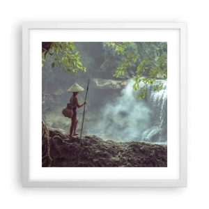 Plakát v bílém rámu - Spřátelený s přírodou - 40x40 cm