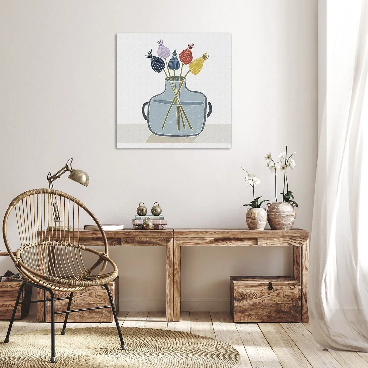 Obraz na plátně - Makové květy - 60x60 cm