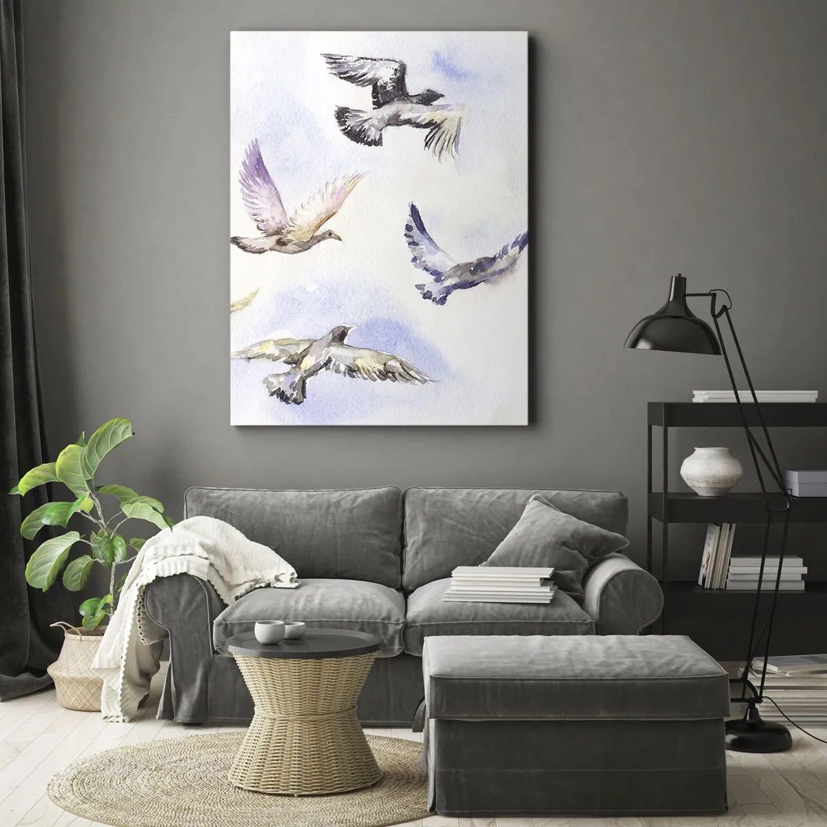 Obraz na plátně - Svoboda v šedé a modré - 50x70 cm