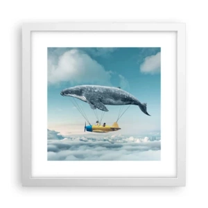 Plakát v bílém rámu - Proč ne? - 30x30 cm