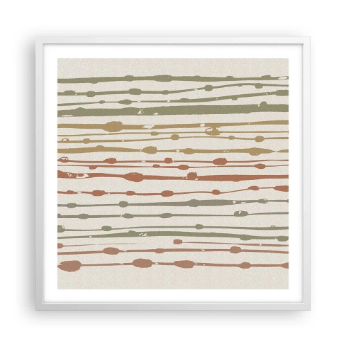 Plakát v bílém rámu - Hudební záznam barev - 60x60 cm