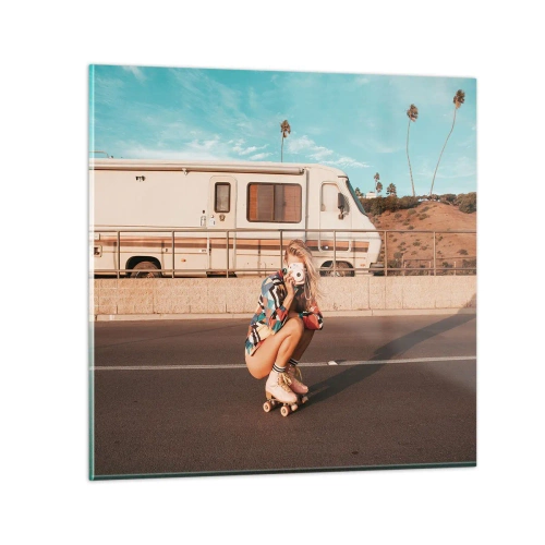 Obraz na skle - Usmějte se! - 50x50 cm