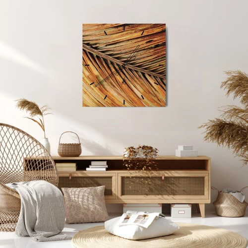 Nástěnné hodiny - Kokosové zlato - 40x40 cm