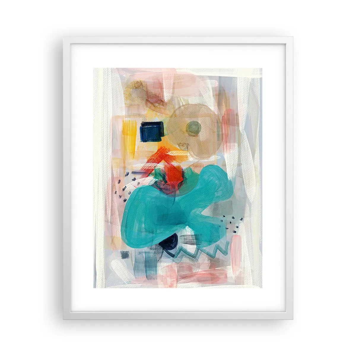 Plakát v bílém rámu - Barevná hra - 40x50 cm