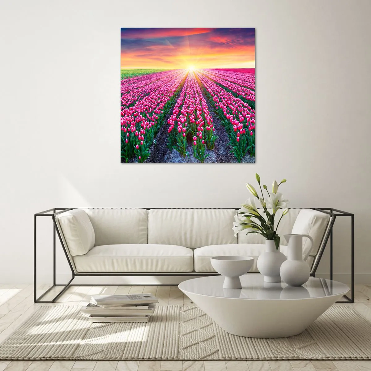 Obraz na skle - Farma krásy - 60x60 cm
