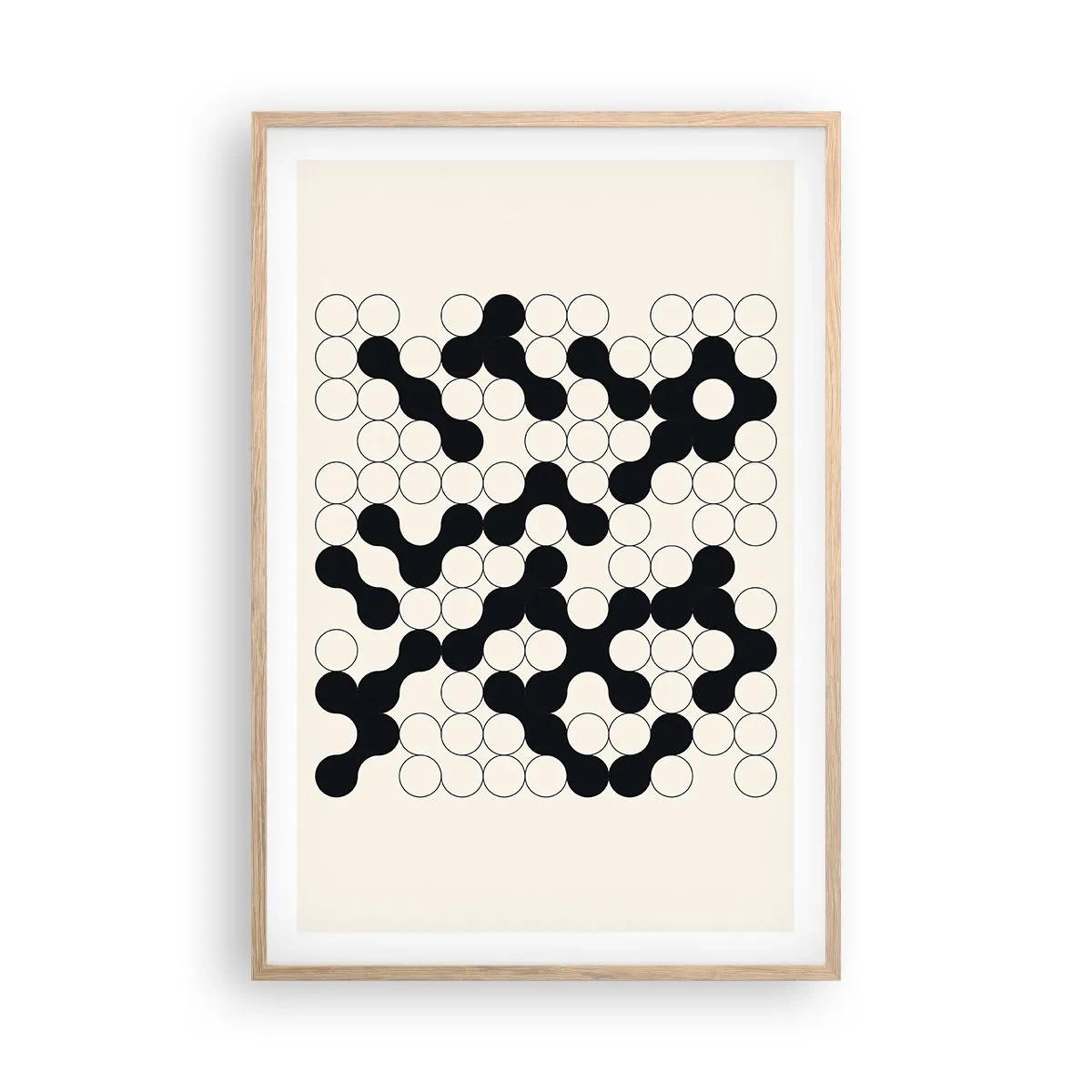 Plakát v rámu světlý dub - Čínská hra – variace - 61x91 cm