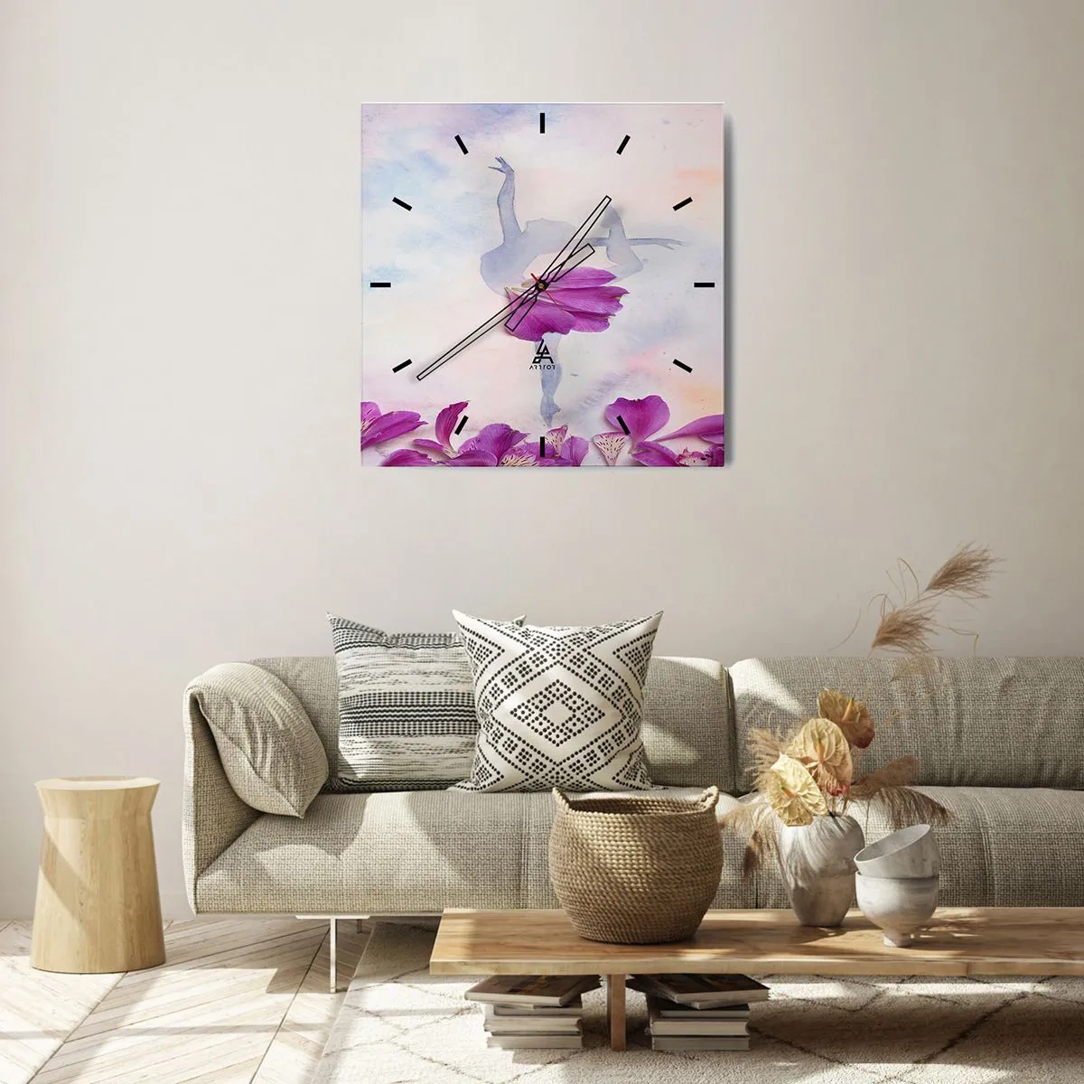 Nástěnné hodiny - Jemná jako květina - 30x30 cm