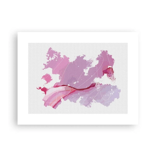 Plakát - Mapa růžového světa - 40x30 cm