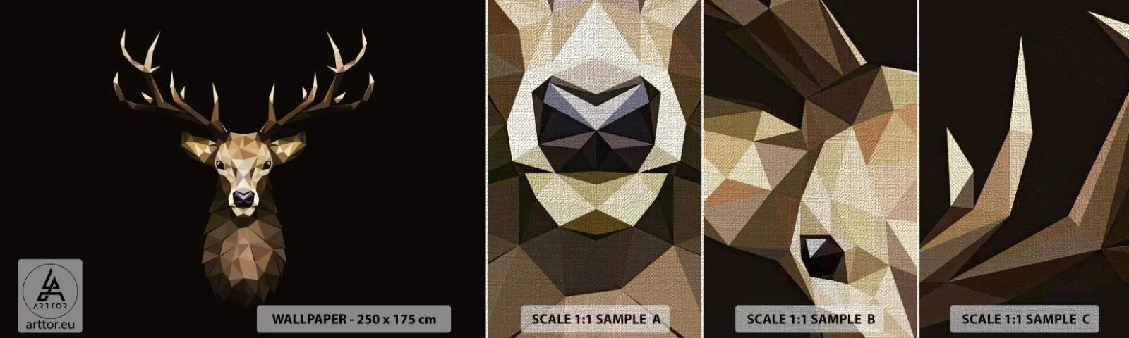 Vzor Fototapety Premium Canvas - Kubistický jelen - Zvířata, Jelen, Grafika - 100x30 cm