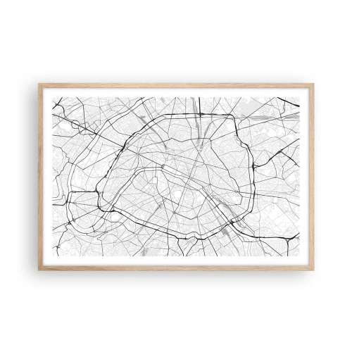 Plakát v rámu světlý dub - Květ Paříže - 91x61 cm