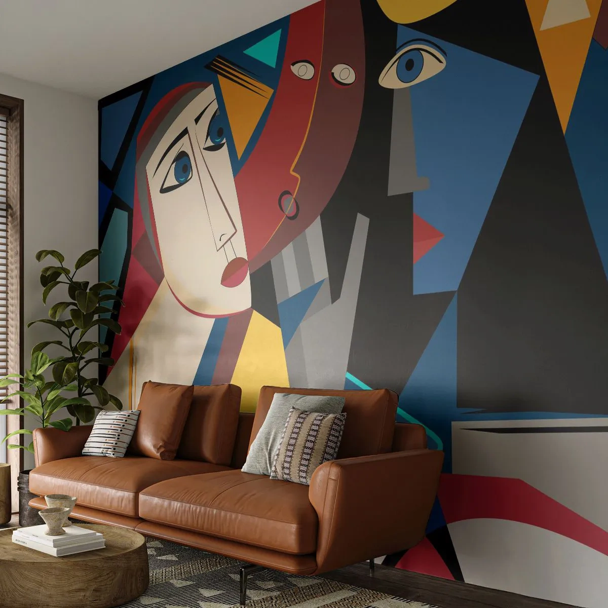 Fototapeta Premium Canvas - Konverzace kubistů - Lidé, Kubismus, Portrét - 350x256 cm