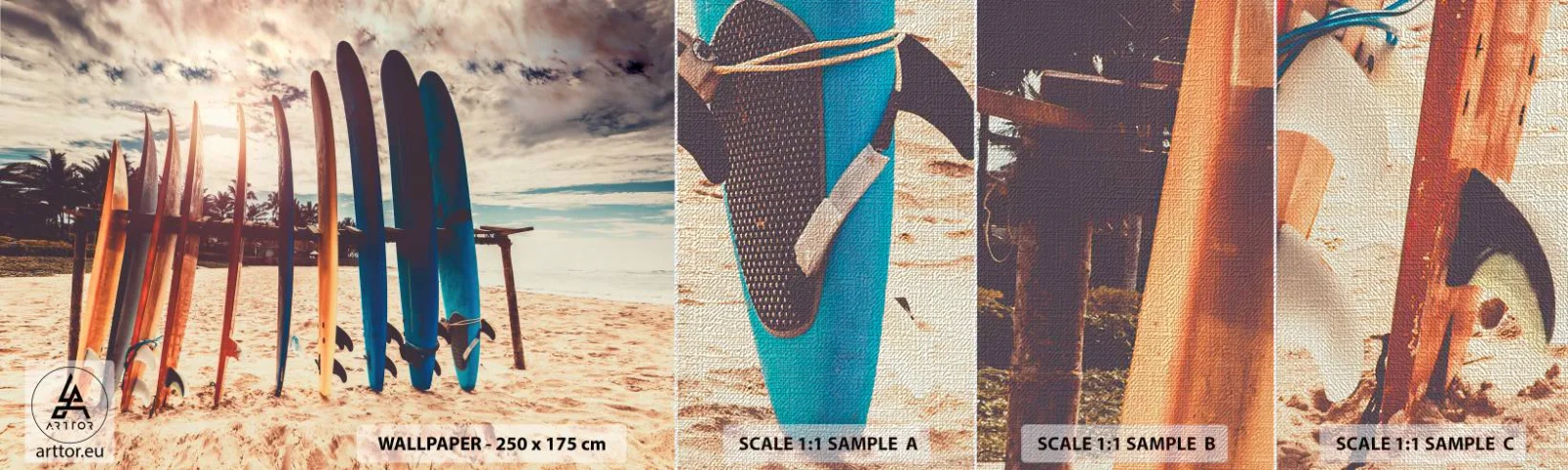 Vzor Fototapety Premium Canvas - Dobrou noc, nashle zítra. - Surfování, Krajina, Surf - 100x30 cm