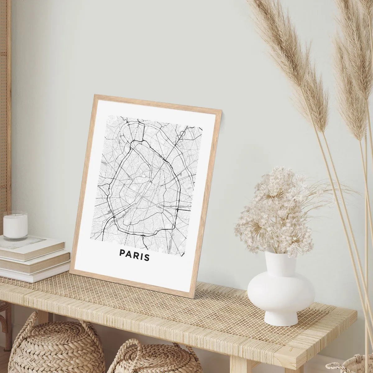 Plakát v rámu světlý dub - Květ Paříže - 50x70 cm