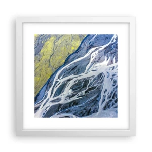 Plakát v bílém rámu - Jeskynní malby přírody - 30x30 cm