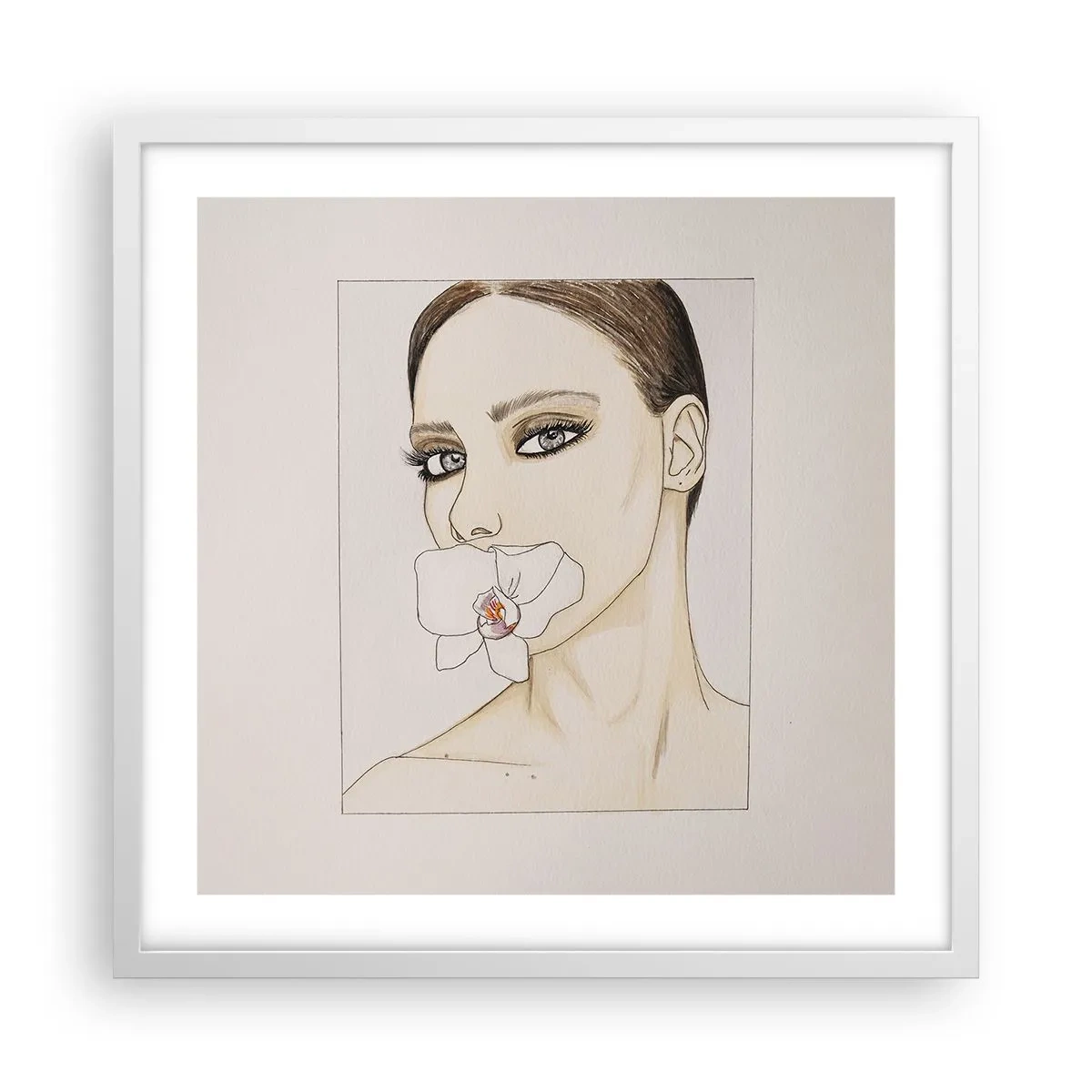 Plakát v bílém rámu - Symbol elegance a krásy - 50x50 cm