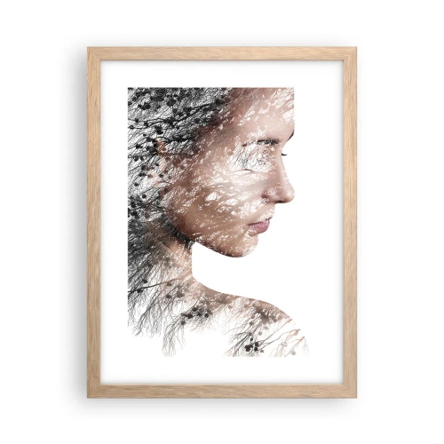 Plakát v rámu světlý dub - Duch lesa - 30x40 cm