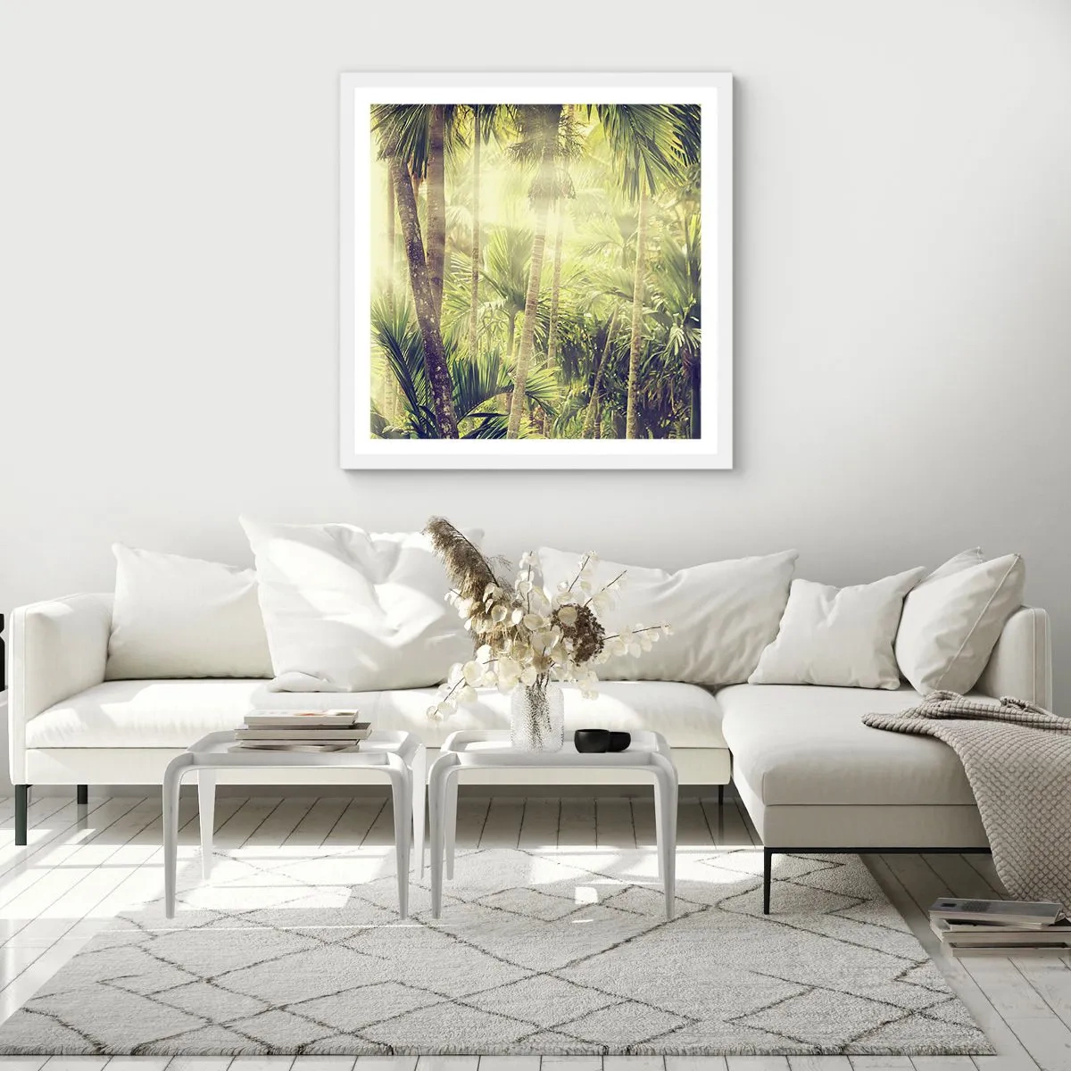 Plakát v bílém rámu - V zeleném žáru - 60x60 cm