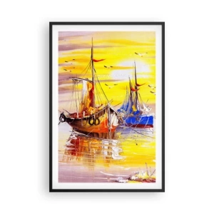 Plakát v černém rámu - Zasloužený odpočinek v přístavu - 61x91 cm